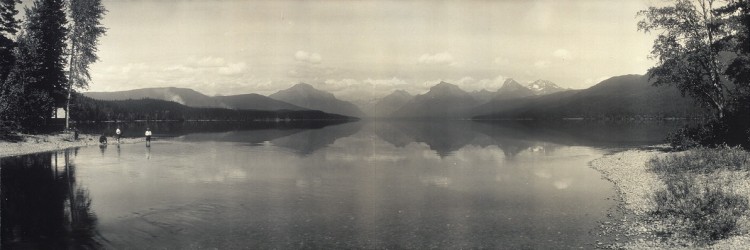 vintage view of lake mcdonald